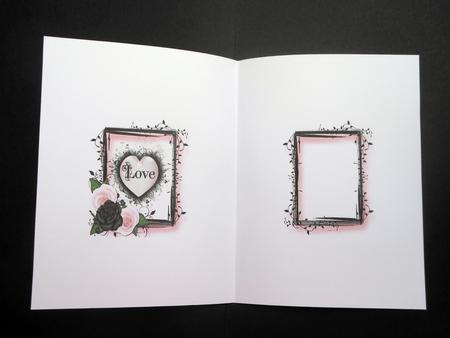 Pink and Black Roses and Heart Insert by S.Elisabet Osborn Wright
