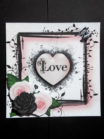 8x8 Pink and Black Roses and Heart Mini Kit by S.Elisabet Osborn Wright