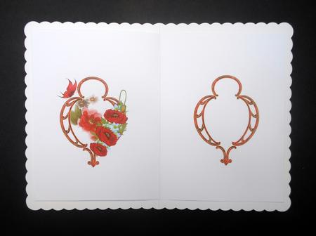Poppies in Art Deco Frame Insert by S.Elisabet Osborn Wright