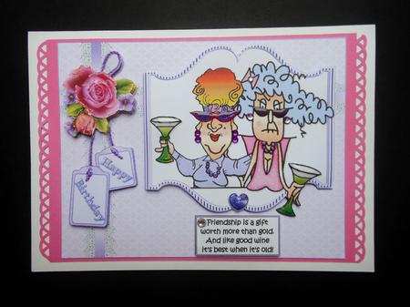Stella and Edna Golden Friends Quick Card by S.Elisabet Osborn Wright
