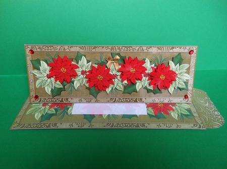 Olive Red Poinsettia Large Dl Decoupage Card & Env Kit by S.Elisabet Osborn Wright