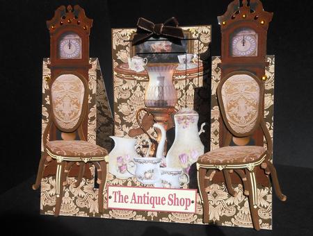 Birthday Vintage Antique Shop Decoupage Stepper card Kit by S.Elisabet Osborn Wright
