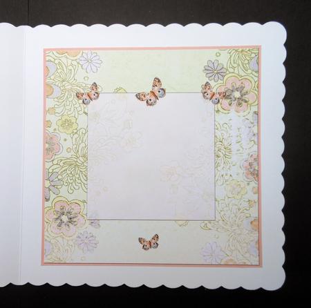 Roses and Butterflies on Square Shabby Chic Insert by S.Elisabet Osborn Wright