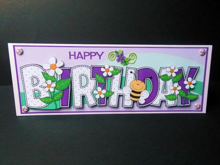 Flowers and Bees Birthday Large Dl 2 by S.Elisabet Osborn Wright