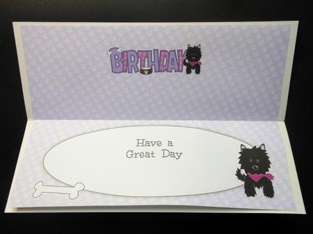 Black Jazz Dog with Bandana Birthday Large Dl 2 Insert by S.Elisabet Osborn Wright
