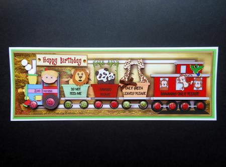Zoo Train, Child's Card by S.Elisabet Osborn Wright