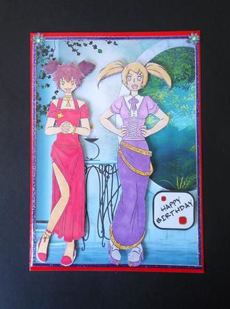 Manga Girls by Window by S.Elisabet Osborn Wright