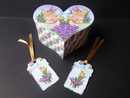 Heart Shaped Box - Spring Flower Bunnies by S.Elisabet Osborn Wright