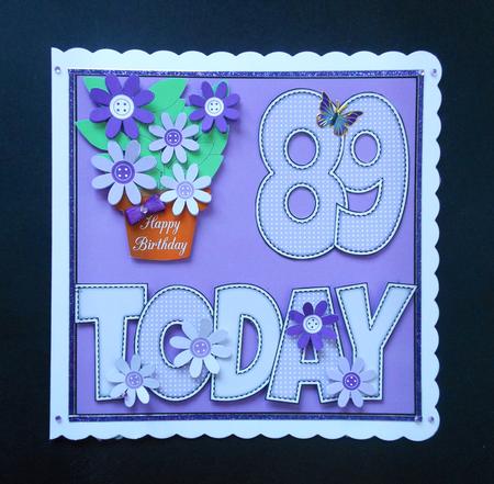 'any Age' with Purple Flowers in Pot Card Kit by S.Elisabet Osborn Wright