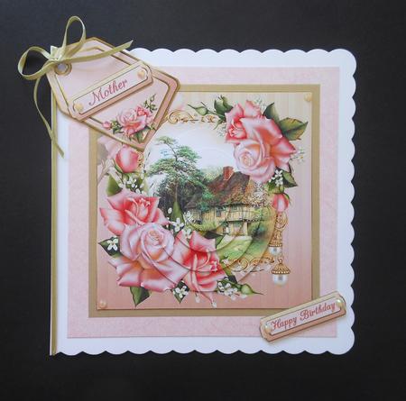 Vintage Cottage with Roses Pyramid by S.Elisabet Osborn Wright