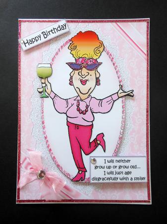 Edna Grows Older with a Smile Quick Card by S.Elisabet Osborn Wright