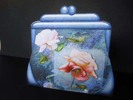 Handbag Shape Card Rose 2 by S.Elisabet Osborn Wright
