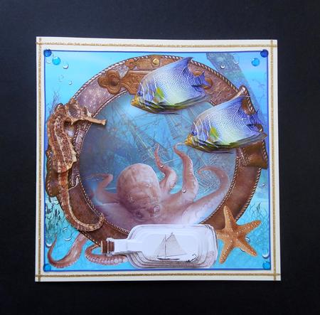 Sea Life Topper with Pyramid and Decoupage by S.Elisabet Osborn Wright