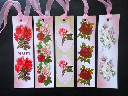 5 Lovely Vintage Floral Bookmarks by S.Elisabet Osborn Wright