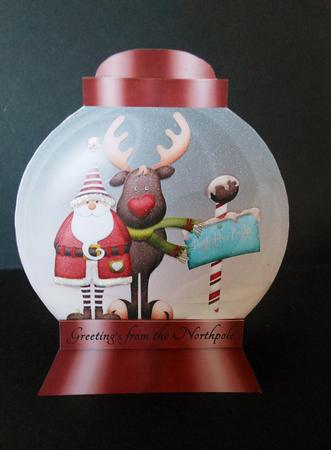 Snowglobe Card Northpole by S.Elisabet Osborn Wright