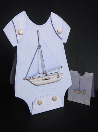 Baby Jumpsuit Shape Card Purple by S.Elisabet Osborn Wright