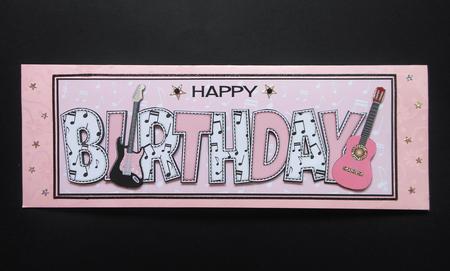 Pink Guitars Birthday Large Dl by S.Elisabet Osborn Wright