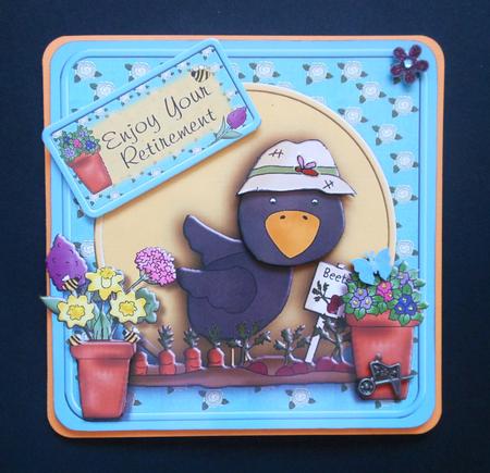 Gardening Crow Retirement/thanks/various by S.Elisabet Osborn Wright