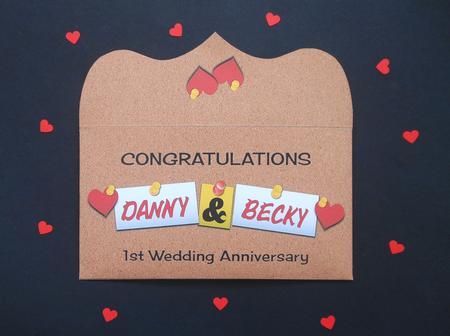 Paper (1st) Anniversary Danny & Becky Money Wallet by S.Elisabet Osborn Wright