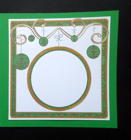 Dgreen Trees Christmas Bauble 8in Insert Panel by S.Elisabet Osborn Wright