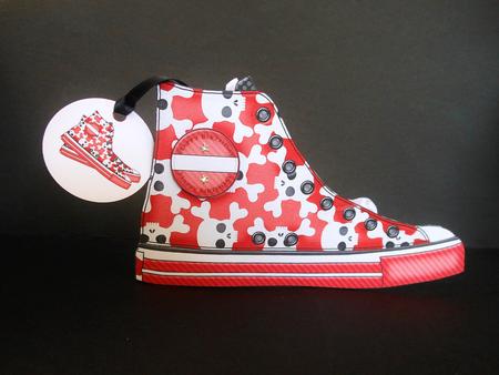 Sneaker Shoe Shape Skull Red by S.Elisabet Osborn Wright