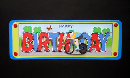 Cyclist Birthday Large Dl by S.Elisabet Osborn Wright