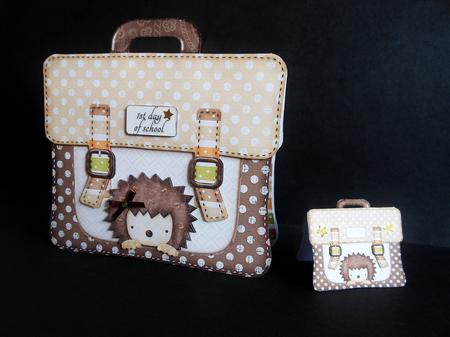 Schoolbag Card Hedgehog by S.Elisabet Osborn Wright