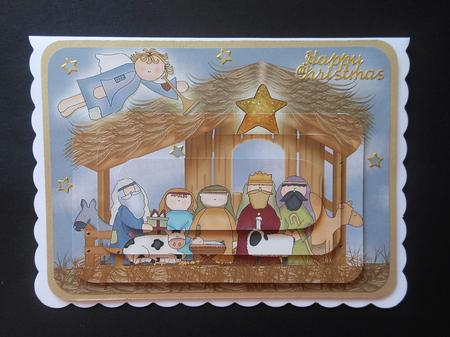 Whimsical Nativity 5x7 Pyramage by S.Elisabet Osborn Wright
