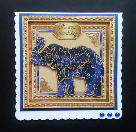 Patterned Elephant Large Square Topper 3 by S.Elisabet Osborn Wright