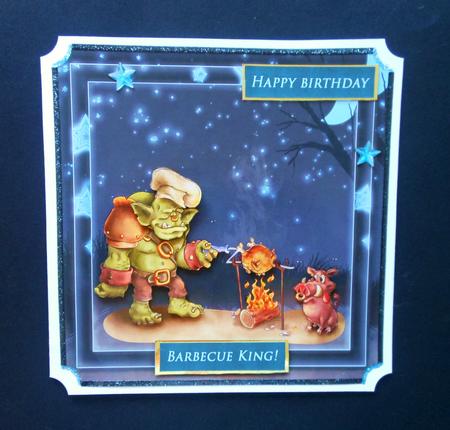 7.5 x 7.5 Card Topper Barbeque King by S.Elisabet Osborn Wright