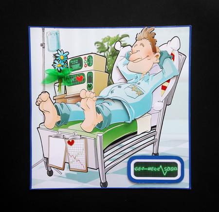 Get Well Soon Dude Ii 8x8 Card by S.Elisabet Osborn Wright