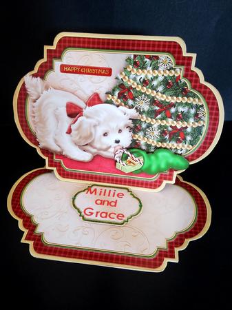 Puppy & Stocking Christmas Easel Card Kit by S.Elisabet Osborn Wright