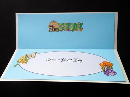 Country Cottage Birthday Large Dl Insert by S.Elisabet Osborn Wright