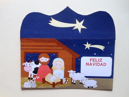Nativity Scene Money Wallet Feliz Navidad by S.Elisabet Osborn Wright