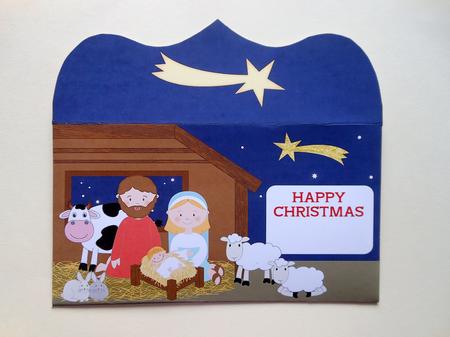 Nativity Scene Money Wallet Happy Christmas by S.Elisabet Osborn Wright