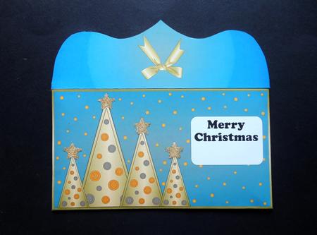 Buttons Christmas Trees Money Wallet Light Blue by S.Elisabet Osborn Wright