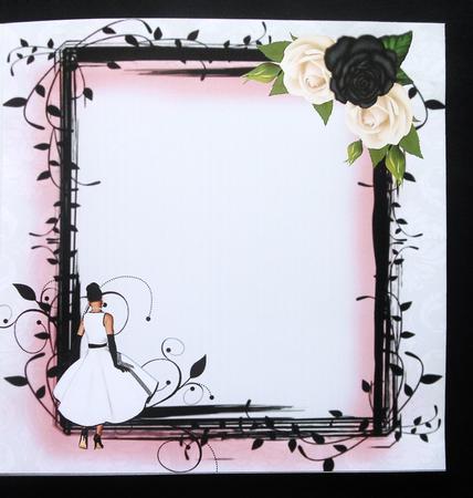 8x8 Black and White Fashionista with Roses Mini Kit Insert by S.Elisabet Osborn Wright