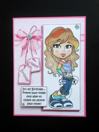 Teen Diva Too Busy to Check Her Phone Quick Card by S.Elisabet Osborn Wright