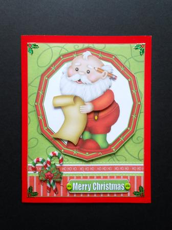 Santa with His List Quick Card by S.Elisabet Osborn Wright