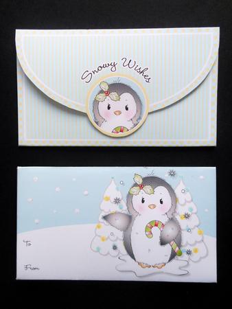 Cute Penguin Christmas Money Wallet by S.Elisabet Osborn Wright