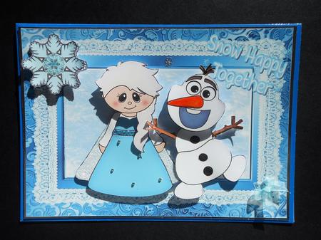 Snow Happy Together Princess and Snowman by S.Elisabet Osborn Wright