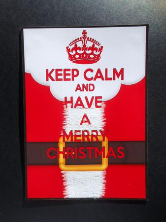 Keep Calm on Santa Suit Background by S.Elisabet Osborn Wright
