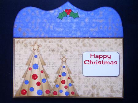 Buttons Christmas Trees Ii Money Wallet Blue by S.Elisabet Osborn Wright