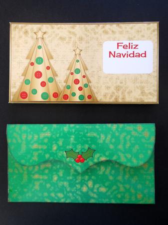 Buttons Christmas Trees Ii Spanish Money Wallet Green by S.Elisabet Osborn Wright