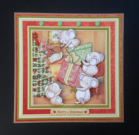 Christmas Tipsy Topsy Mice 8x8 Mini Kit & Decoupage by S.Elisabet Osborn Wright