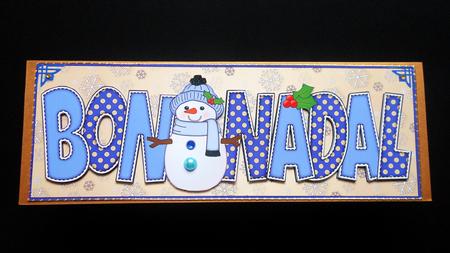 Cute Snowman Bon Nadal Large Dl by S.Elisabet Osborn Wright