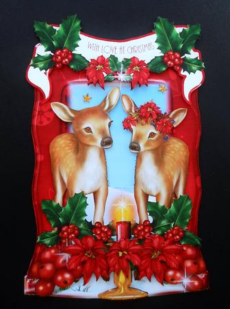 Beautiful Christmas Fawns Shaped Card Kit by S.Elisabet Osborn Wright