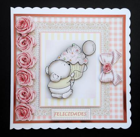 Cute Cupcake Birthday Card Front Kit by S.Elisabet Osborn Wright