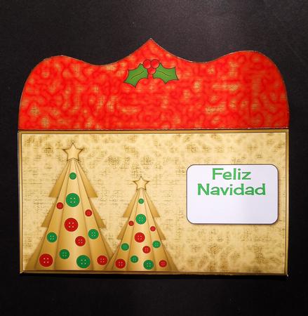 Buttons Christmas Trees Ii Spanish Money Wallet Red by S.Elisabet Osborn Wright