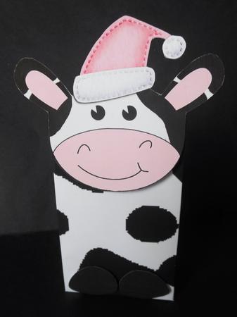 3D Milly Moo Cow Cute Xmas Character Gift Bag Mini Kit by S.Elisabet Osborn Wright